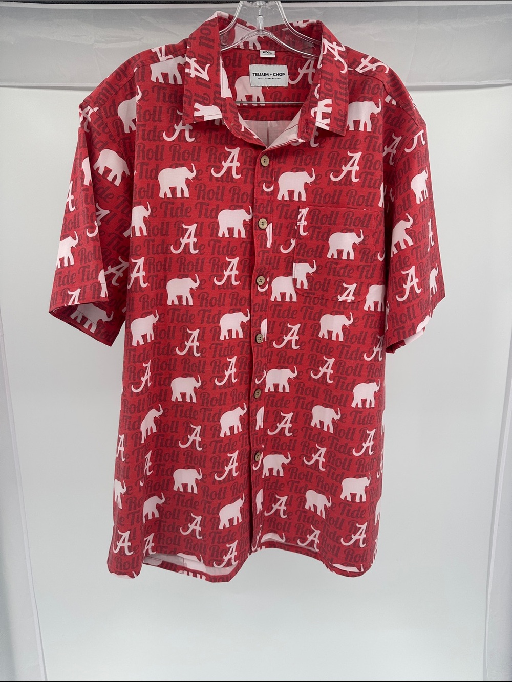 Tellum + Chop Crimson Short-Sleeve University of Alabama Button-Down
